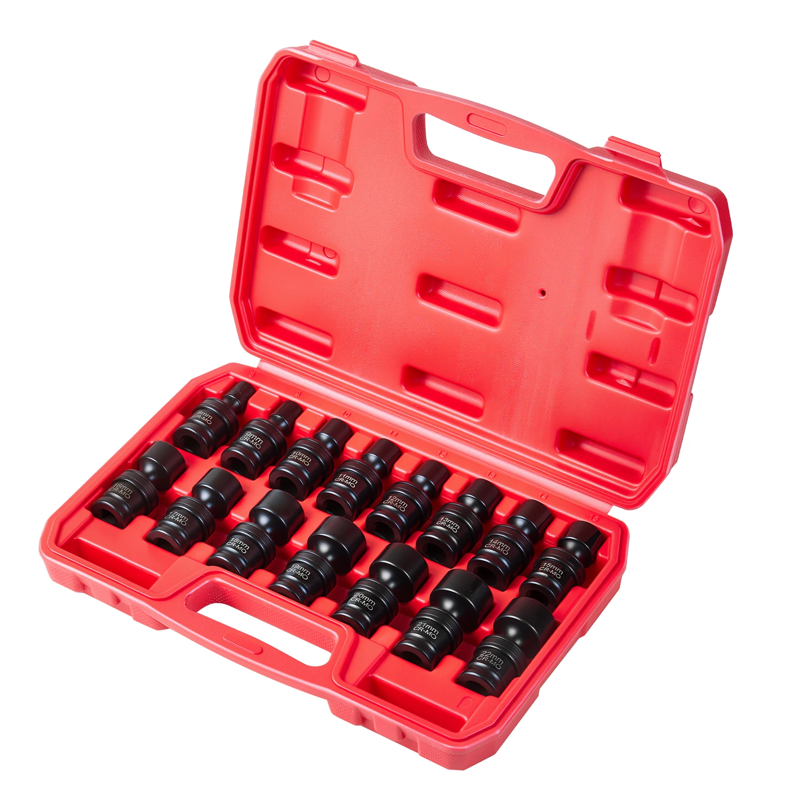 

Tough Case 15-Piece 3/8-Inch Drive HEX Impact Universal Joint Socket Set with Black Phosphate Finish