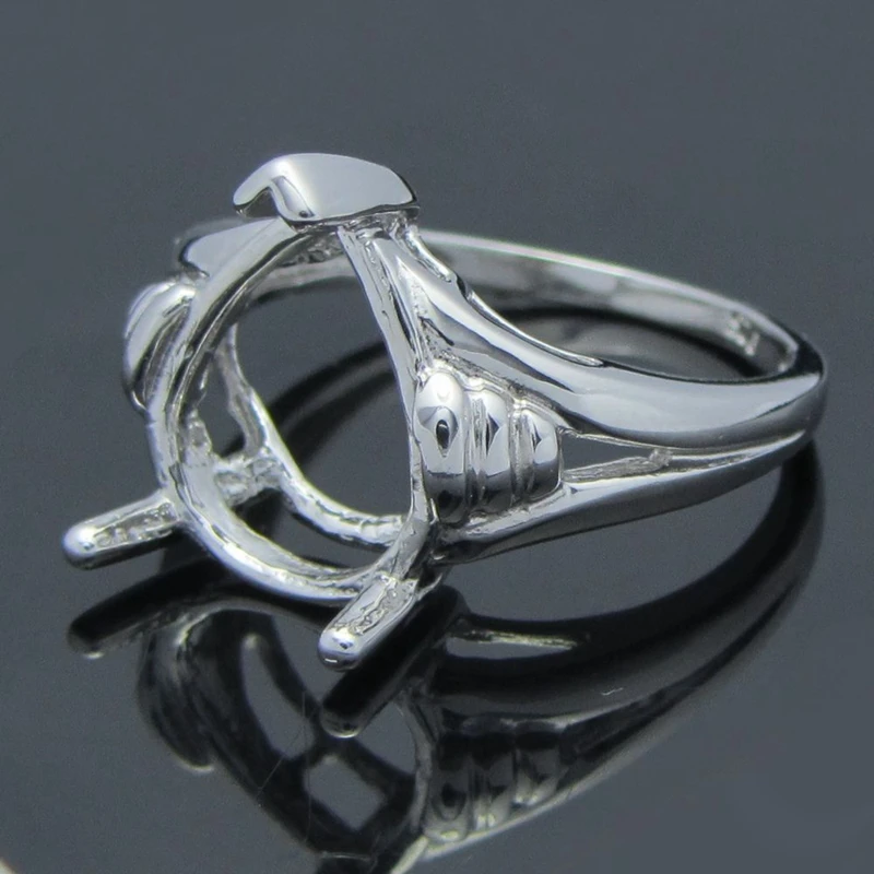 HELON 10X13mm Pear Cut Sterling Silver 925 Women Vintage Fine Jewelry Semi Mount Engagement Wedding Ring Setting Silver Ring