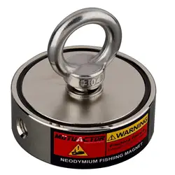 Two side  Combined 600KG  Heavy Duty Neodymium Fishing Magnet N52 M10 Eyebolt Retriving Magnetic Ring Treasure Hunt