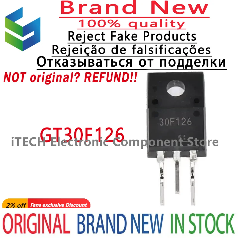 (10-100)pcs/lot Original GT30F126 30F126 TO-220F Liquid Crystal Plasma Common Tubes 100% New and Genuine