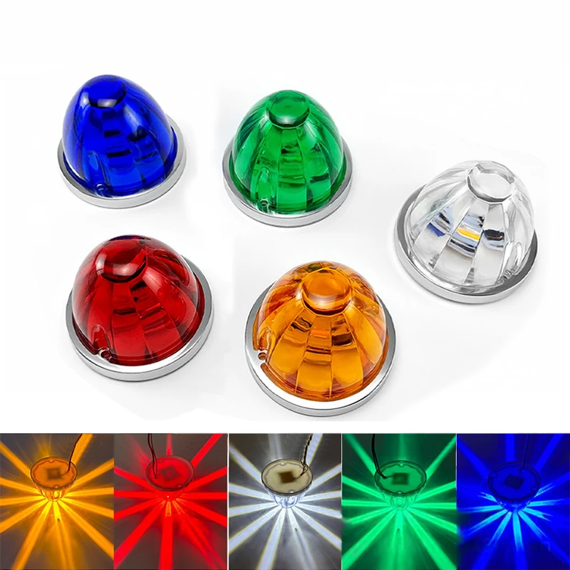 17 LED Amber Watermelon Light Clear Lens Waterproof Antirust Turn Signal Lamp Trailer Automobiles Accessories Side Marker Light