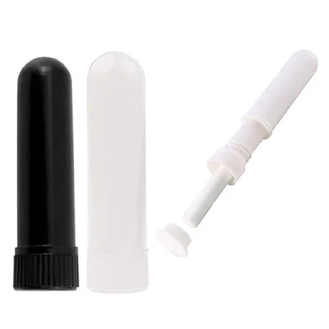 100 pces inalador vara óleo essencial aromaterapia tubo inalador nasal com mechas de algodão vazio inalador nasal em branco para óleo essencial