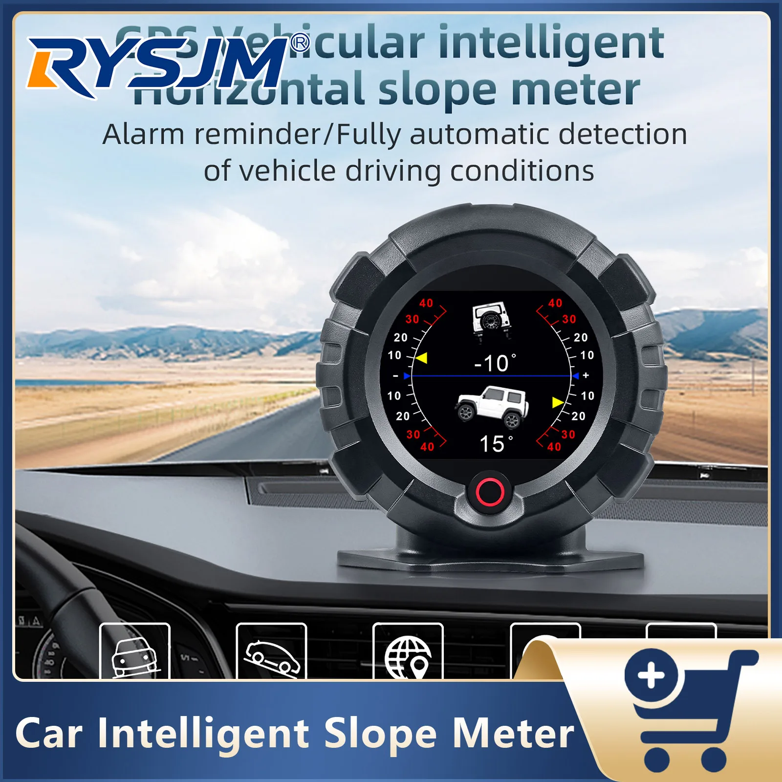 X95 Car GPS Head Up Display Inclinometer Slope Meter Speedometer Off-road Car Voltage Clock Driving Distance Multi-funtional