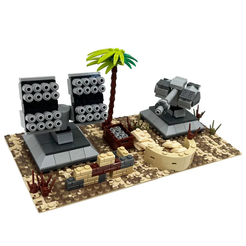WW2 Desert Military Scene MOC Weapons Rocket launcher assembly building block Set toy For Children Boys