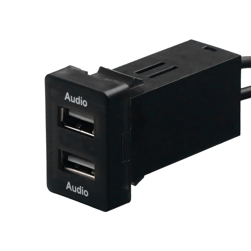 

Автомобильная USB-аудиовходная розетка с двумя USB-аудиоинтерфейсами, подходит для Toyota Camry Corolla Yaris RAV4 Reiz