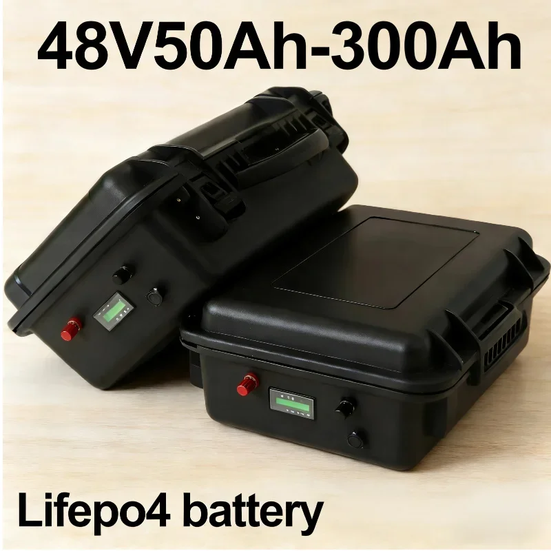 48V 50-300Ah Waterproof LiFePO4 Battery Deep Cycle for Boat Fishing Motor RV Solar System Energy Storage Solution