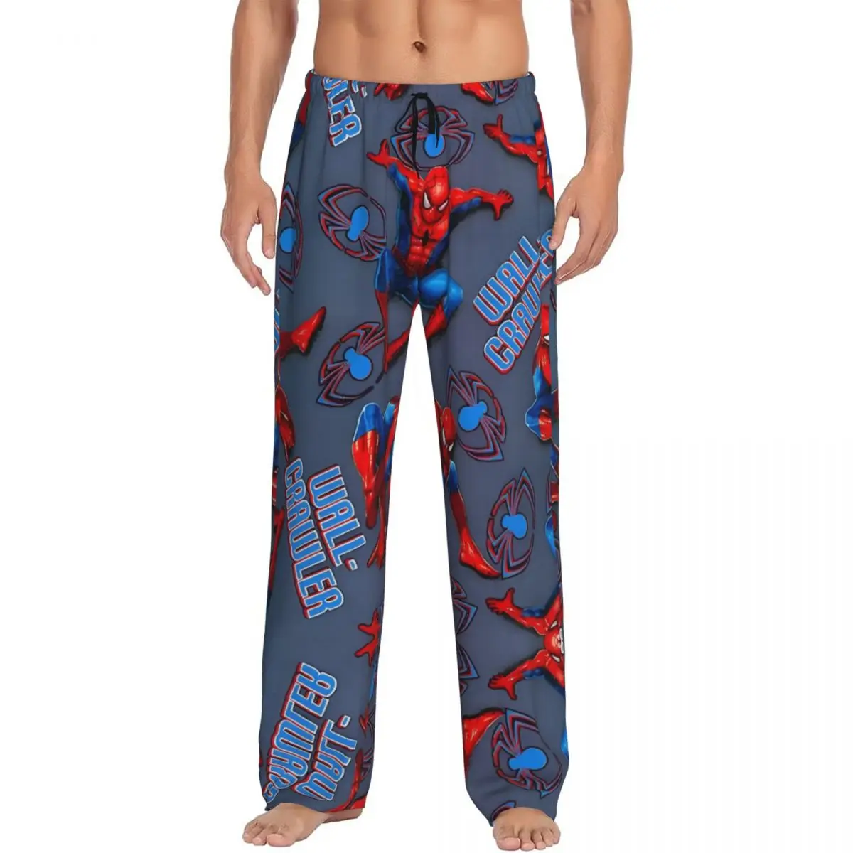

Custom Spider Man Pajama Pants Men Cartoons Sleepwear Lounge Sleep Bottoms Stretch with Pockets