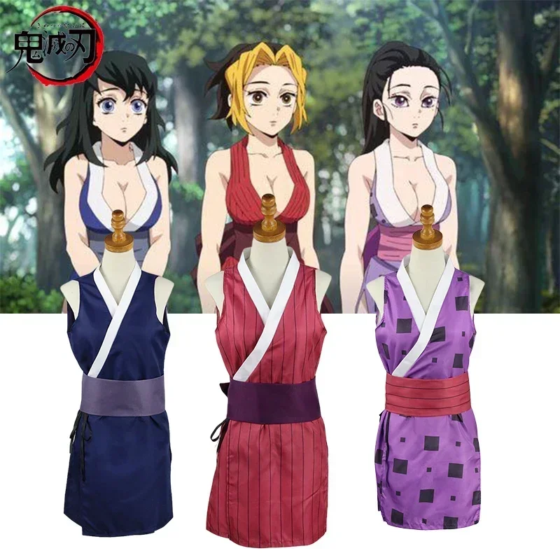 Anime Demon Slayer Suma Hinatsuru Makio Cosplay Costume Uzui Tengen Wives Dress Halloween Hinatsuru Cosplay Costume for Women