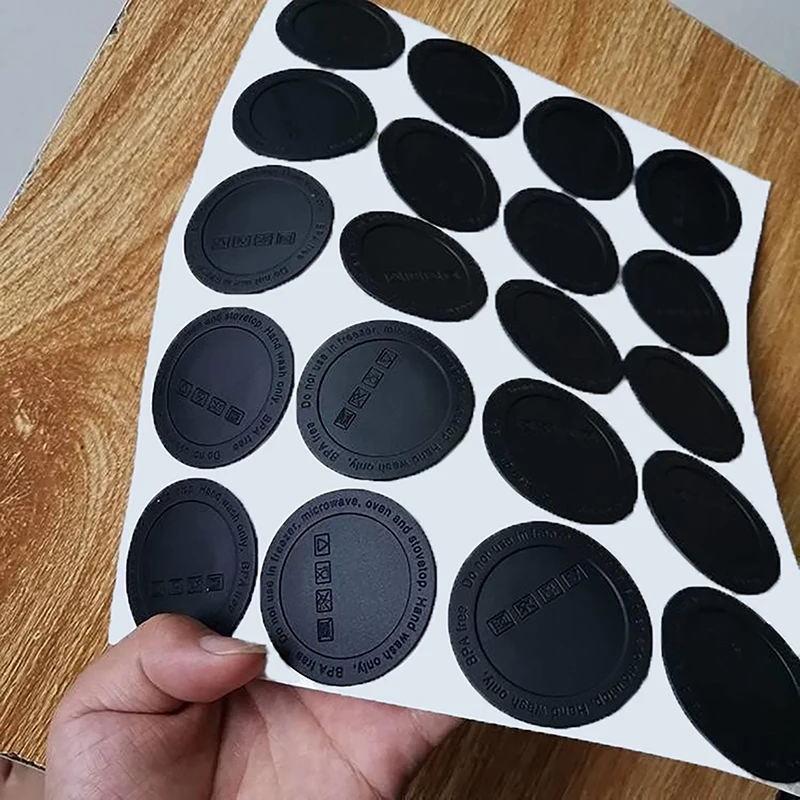 4Pcs Round Black Rubber Coaster Pad Self Adhesive Cup Bottom Stickers Non-slip Anti-scald Protective Pads