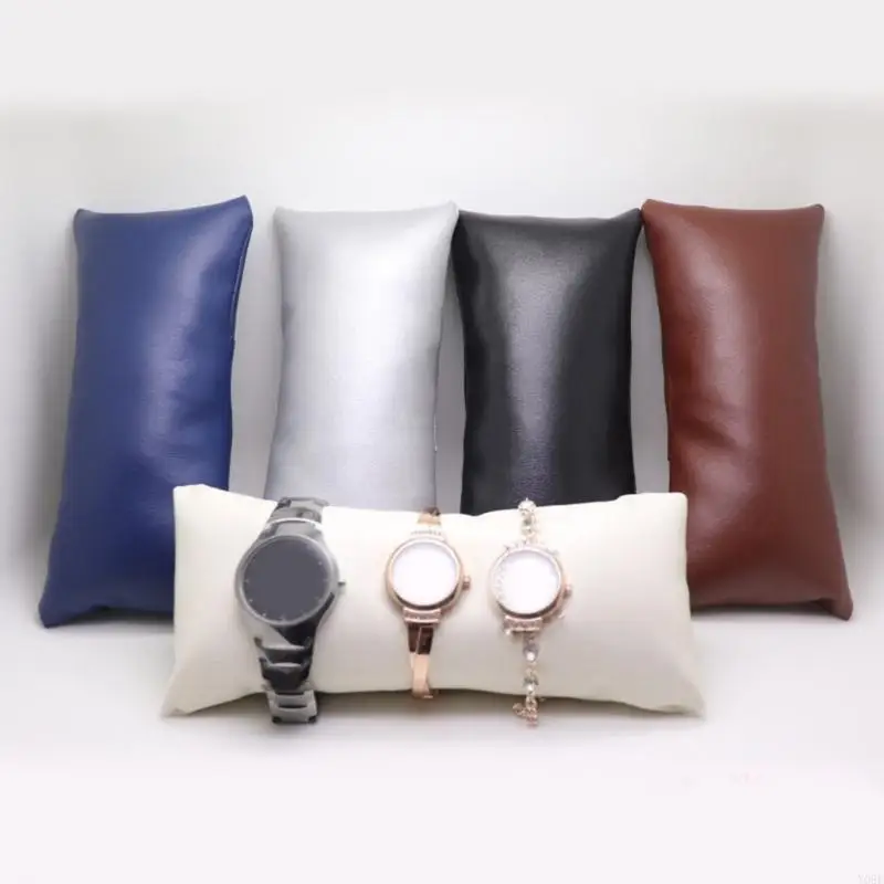 

Pack of 2 PU Leather Jewelry Display Pillows Watch Pillows Watch Display Pad for Bracelets Watches Bangle Exhibits Y08E