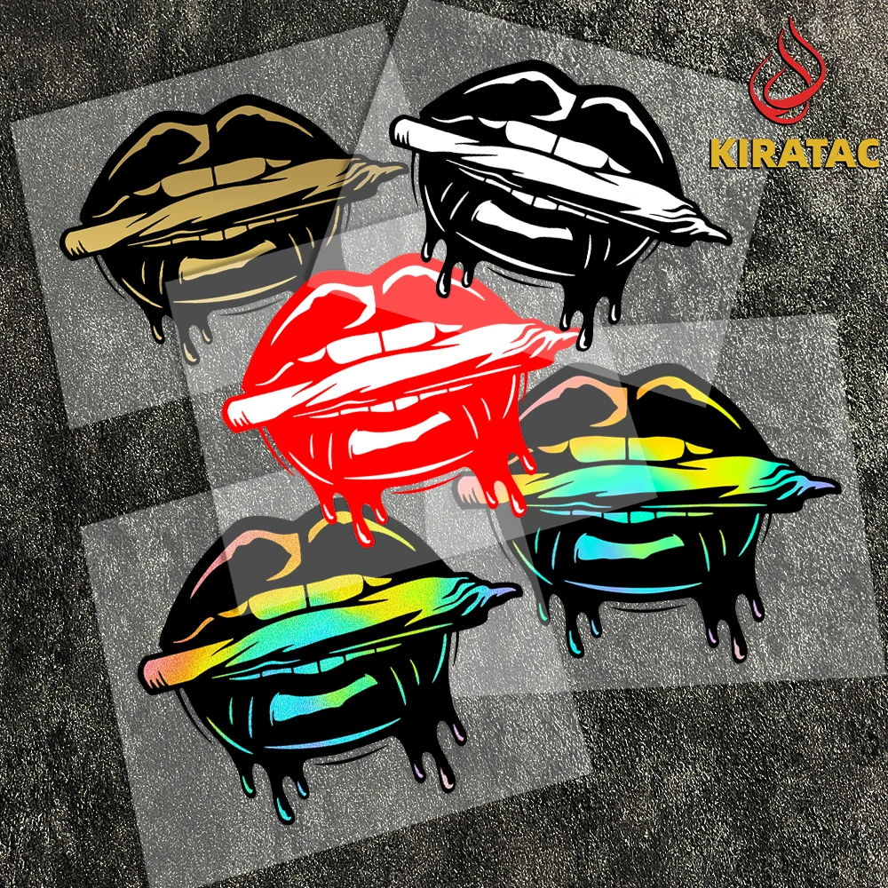 

Rainbow Dripping Lips Smoking Motocycle Sticker Self-adhesive Vinyl Decal for Fairing Fuel Tank Side Panel Car Window Trunk