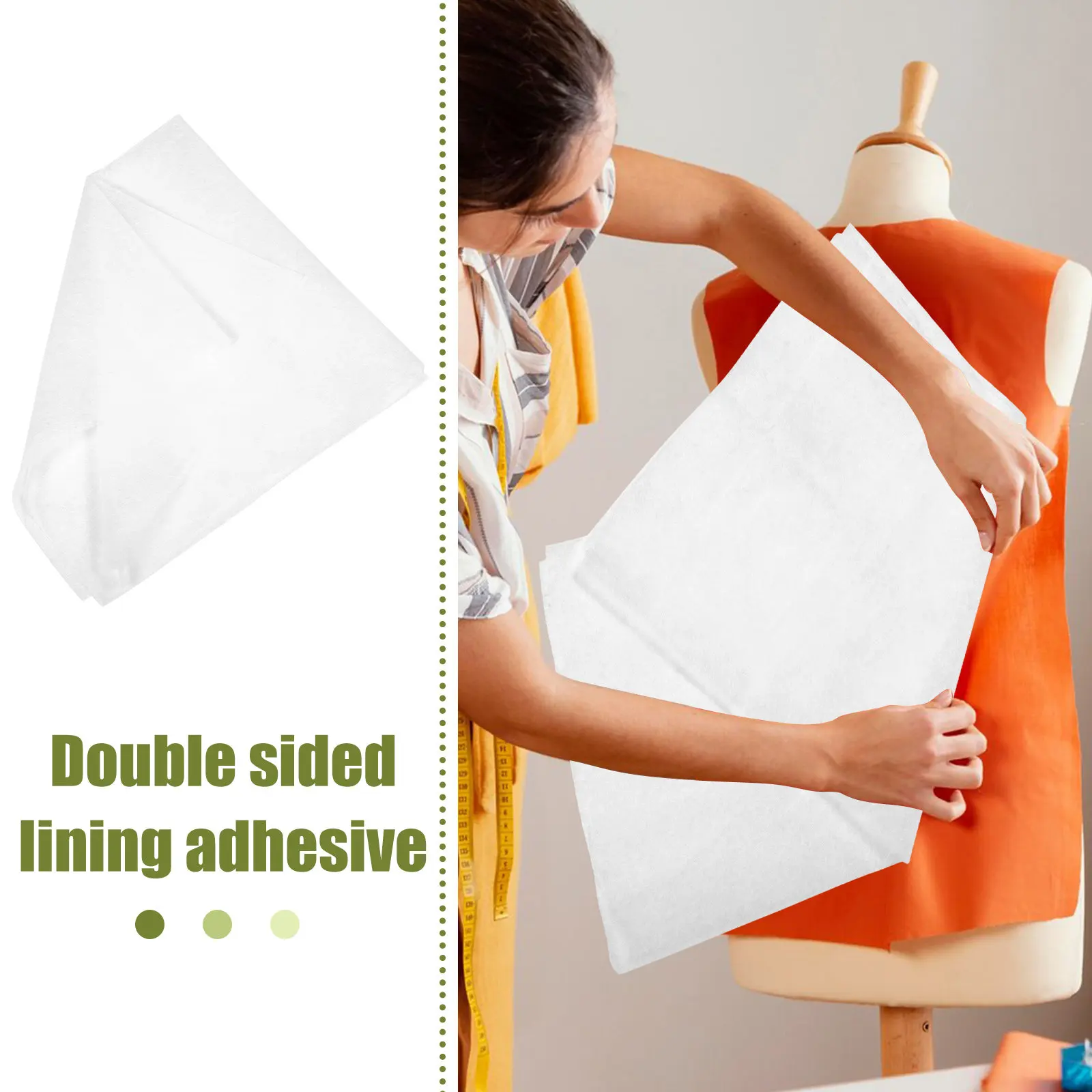 Self-Adhesive Double-Sided Interlining Fabric Iron on for DIY Sewing Home Decor Clothing Accessories Fusible Bonding Web