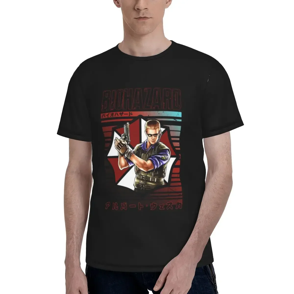 Albert Wesker T-Shirt for Men polyester T Shirts Men's Short Sleeve Round Neck Summer Clothes Tops