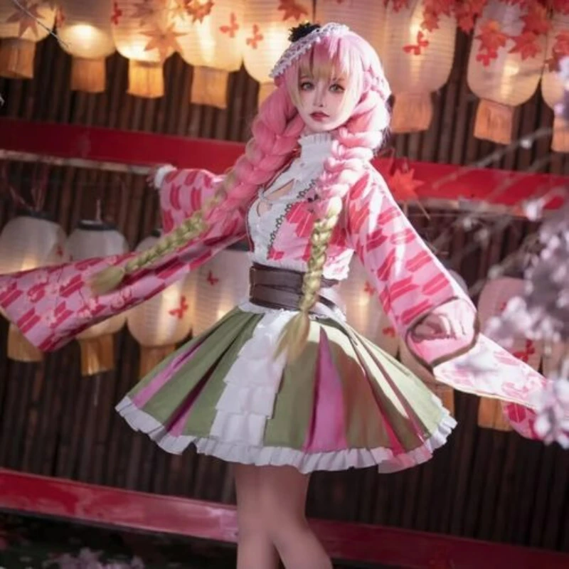 Канродзи Мицури Косплей Костюм Парик Аниме 5-летие Демон Кимоно Полный комплект наряд Хэллоуин Карнавал Женская одежда вбивцы