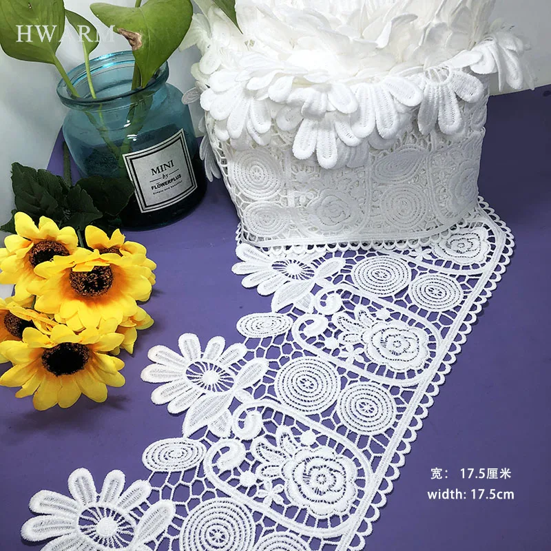 Water Soluble Dress Lace Fabric Sewing Trimming Embroidery Clothing Milk Silk Bar Code Home Decoration Curtain Skirt Accessories