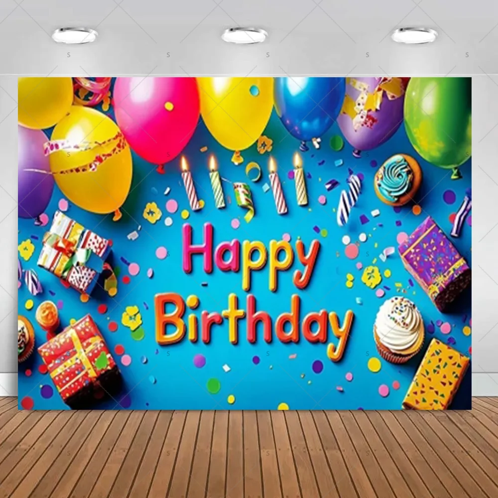 Sparkling Colorful Balloon Birthday Party Decor Backdrop Baby Shower Supplies Banner Photography Background Photo Shoot Props