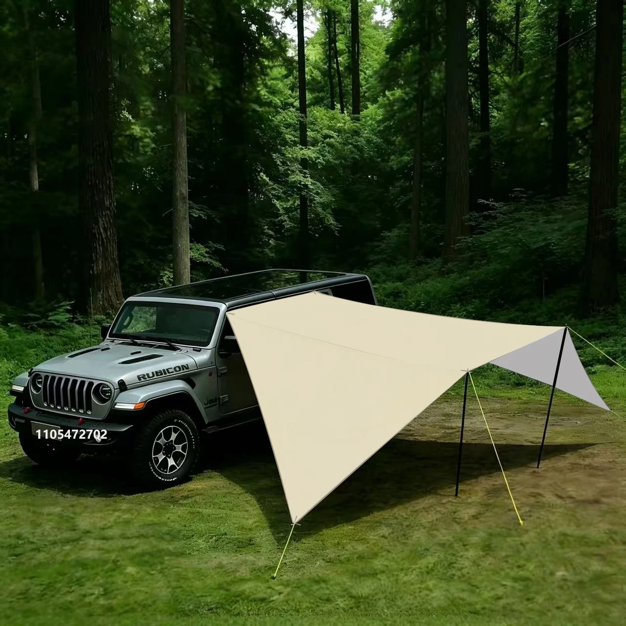 Sonnenschutz-Zelt für Auto-Seitenwand in Fledermausform, Silberbeschichtetes Wasserdichtes Tuch, Wasserdicht, für Outdoor-Camping, SUV-Box-Typ Auto-Heckabdeckung – Detail 6