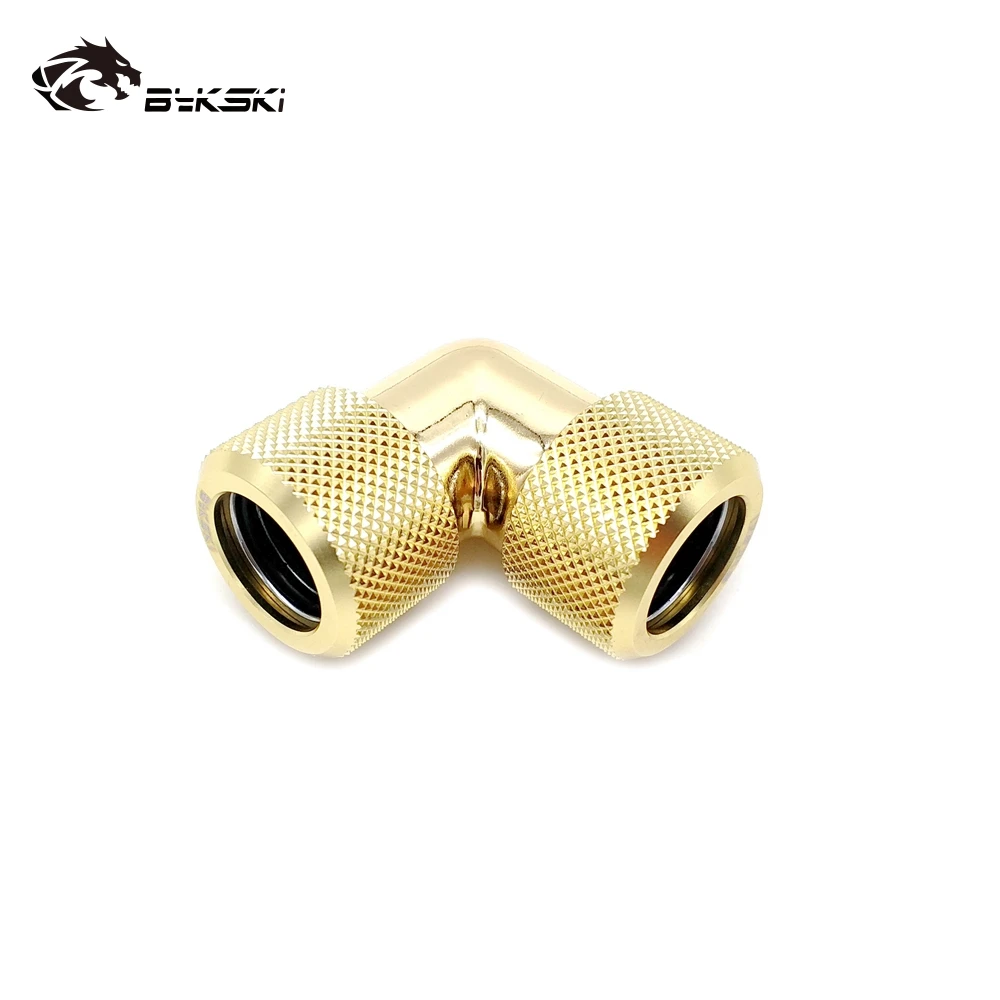 Bykski 90 Degree Fitting use for OD12mm/OD14mm/OD16mm PETG/Acrylic Hard Tube to Hand Compression Copper Fitting Double Interface