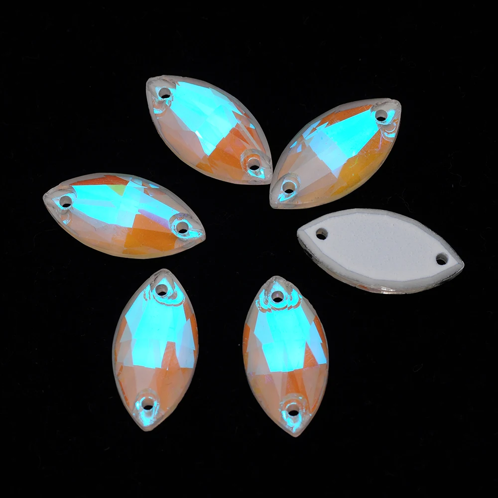 3223 Navette Neno Fluoreszierende Leuchtende Acryl-Nähsteine, abgeschrägte Kristallsteine für Jacken und Kleidung – Detail 9