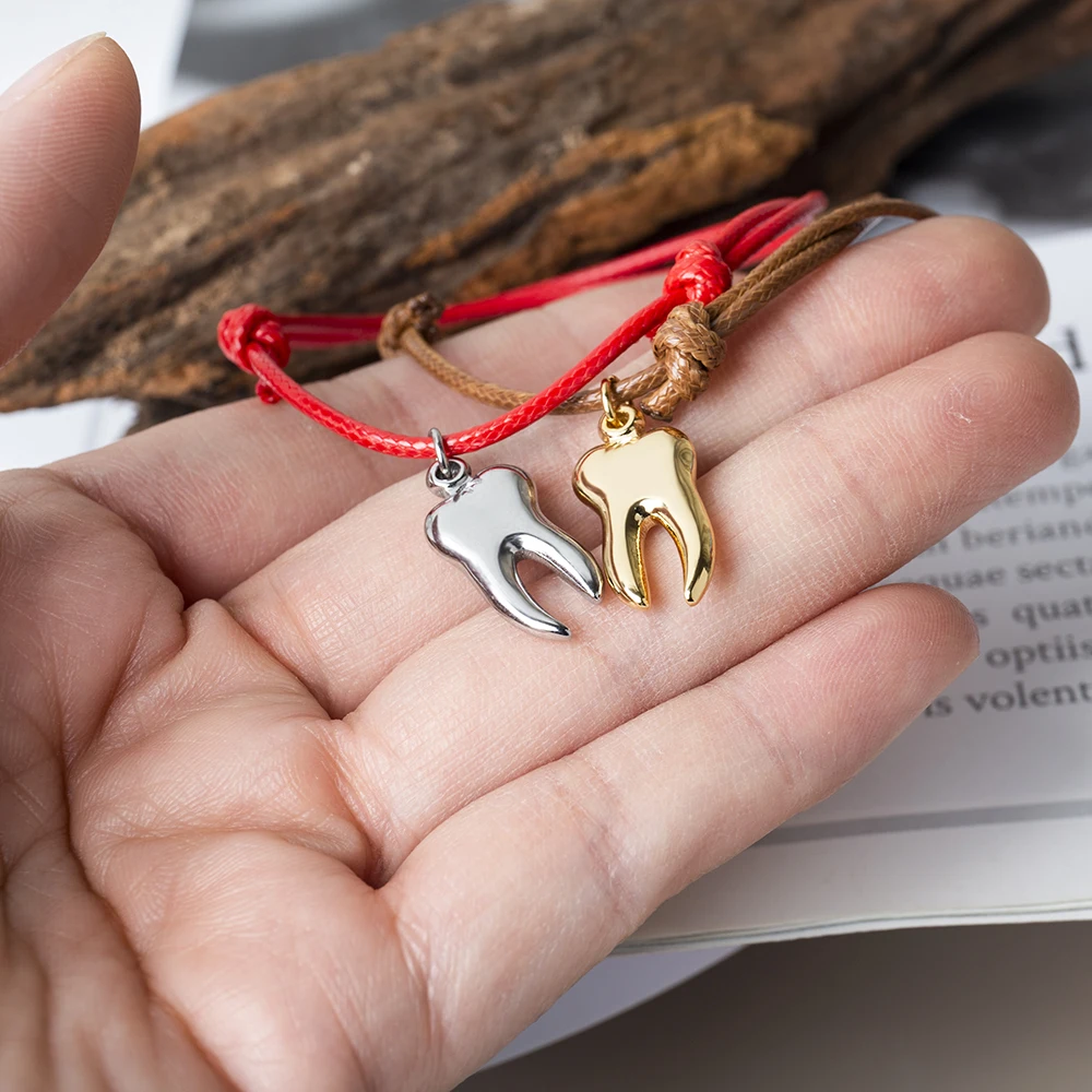 แฟชั่นทันตแพทย์ฟัน Charm สร้อยข้อมือสแตนเลสสตีลเชือกกำไลข้อมือบุคลิกภาพเครื่องประดับทางการแพทย์ของขวัญสำหรับพยาบาล