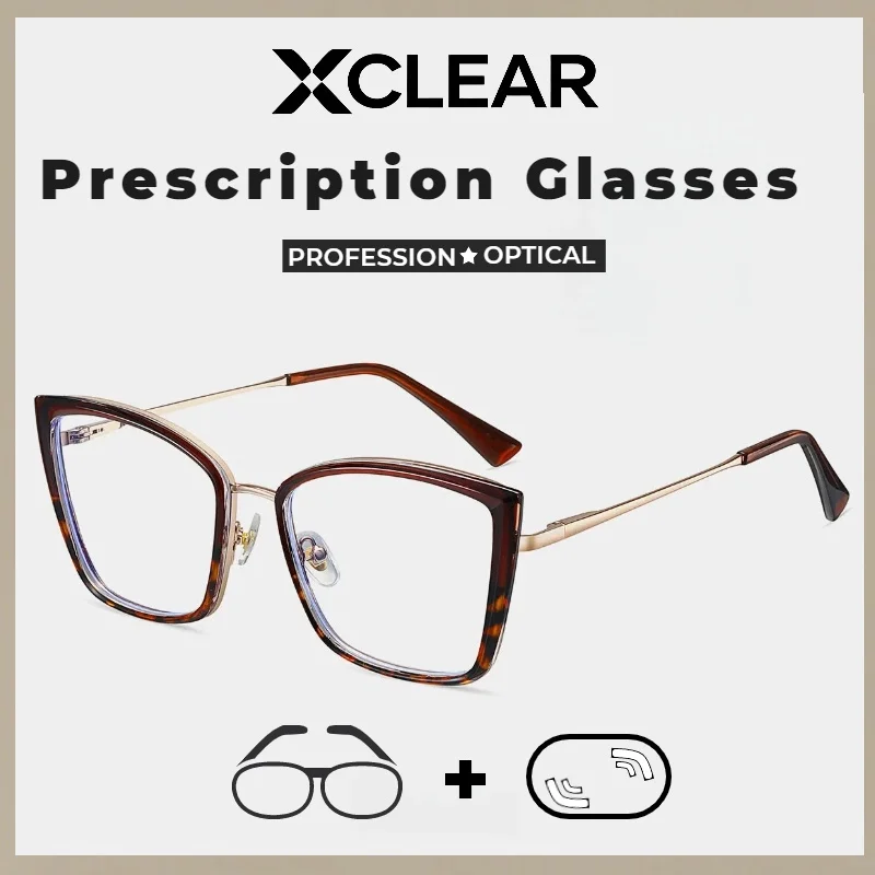 

Xclear Cat Eye New Design Myopia Prescription Glasses Versatile Currents High Quality Anti Blue Ray Progressive Optical Eyeware