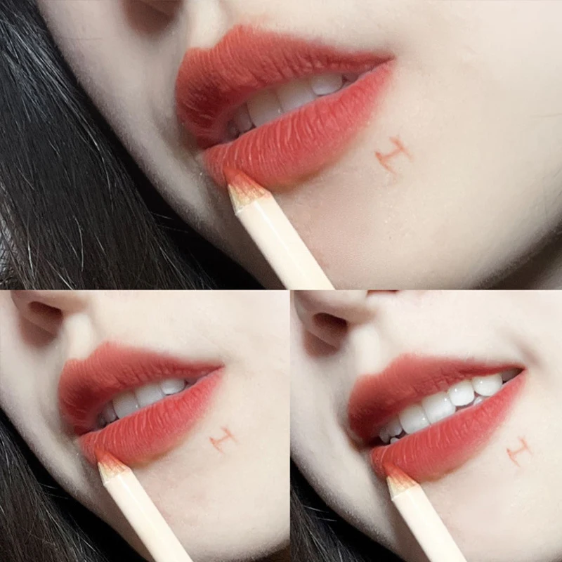 HERORANGE 1,5g delineador de labios genuino desnudo de larga duración taza antiadherente lápiz labial mate bolígrafo para mujeres cosméticos maquillaje