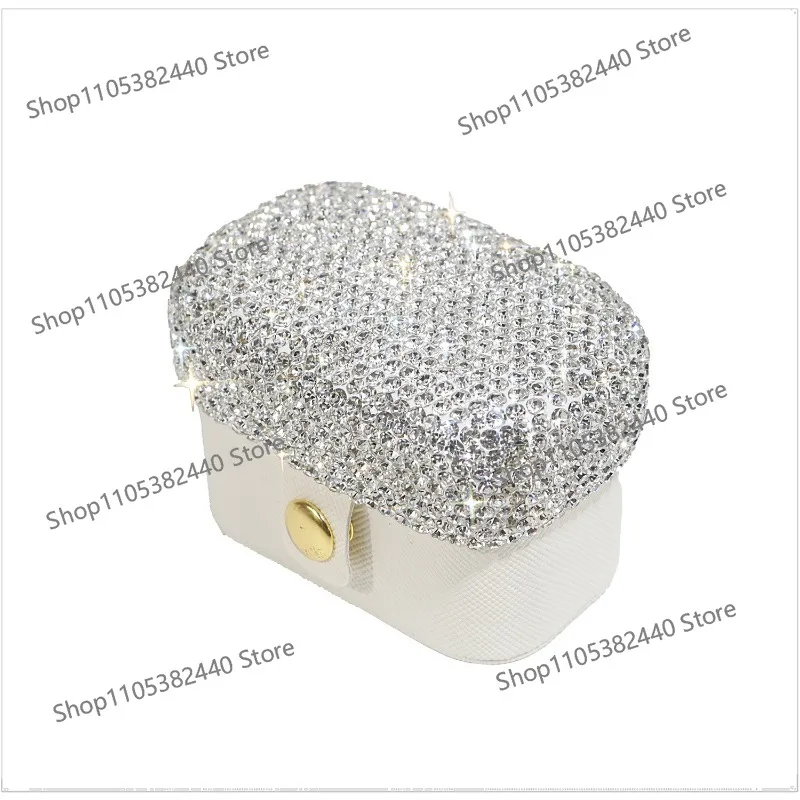 Rhinestone Ring Storage Box Diamond Luminous LED Light Earrings Necklace Jewelry Box Gift Packaging Box