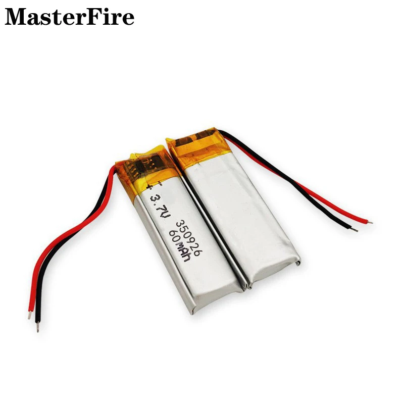 4PCS 350926 60mah 3.7V Lithium Polymer Battery For Bluetooth Headset Smart Bracelet LED Light Rechargeable Li-polymer Batteries