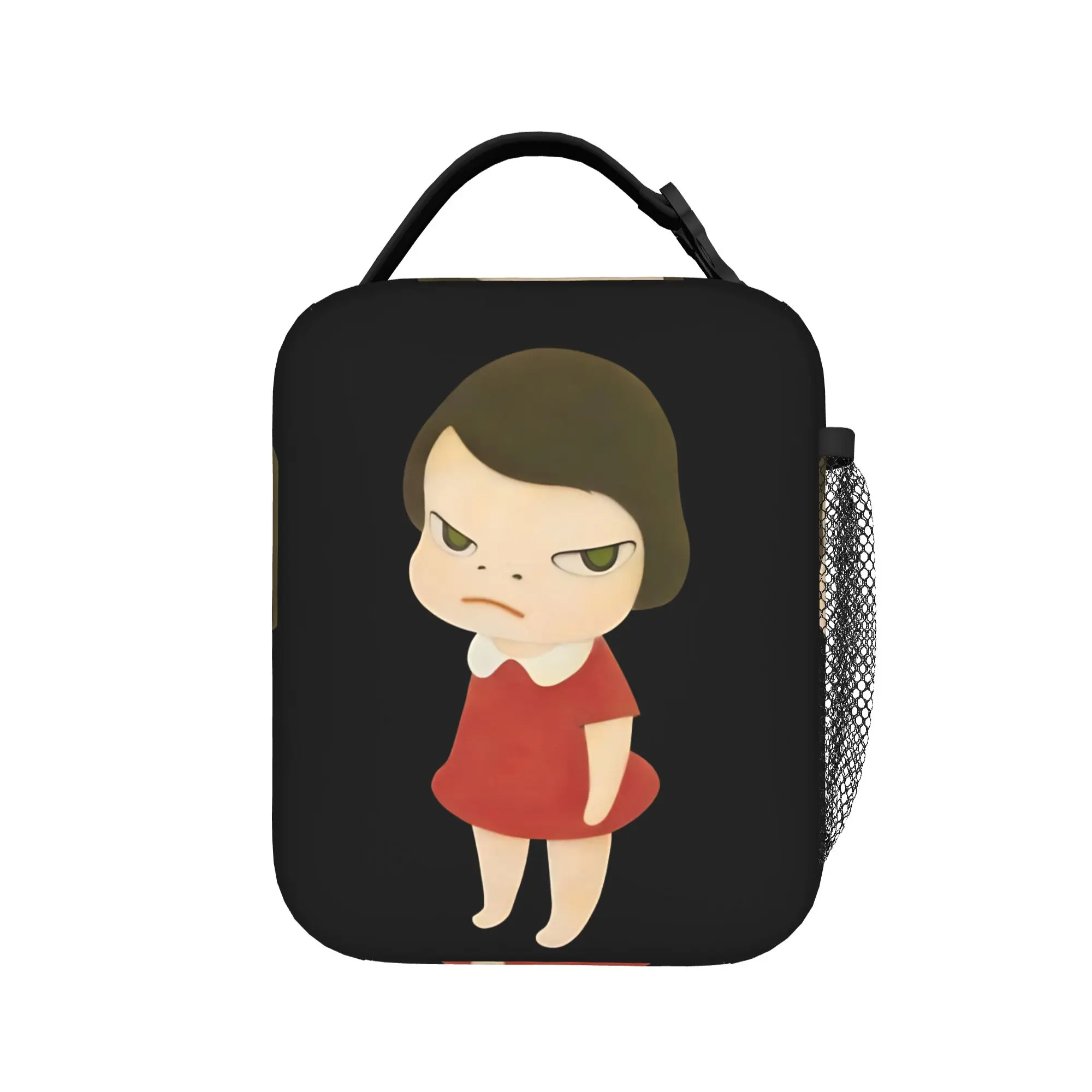 Angry Red Dress Nara Insulated Lunch Bag Cooler Bag Reusable,Lunch Container Yoshitomos Portable Tote Lunch Box Food Bag