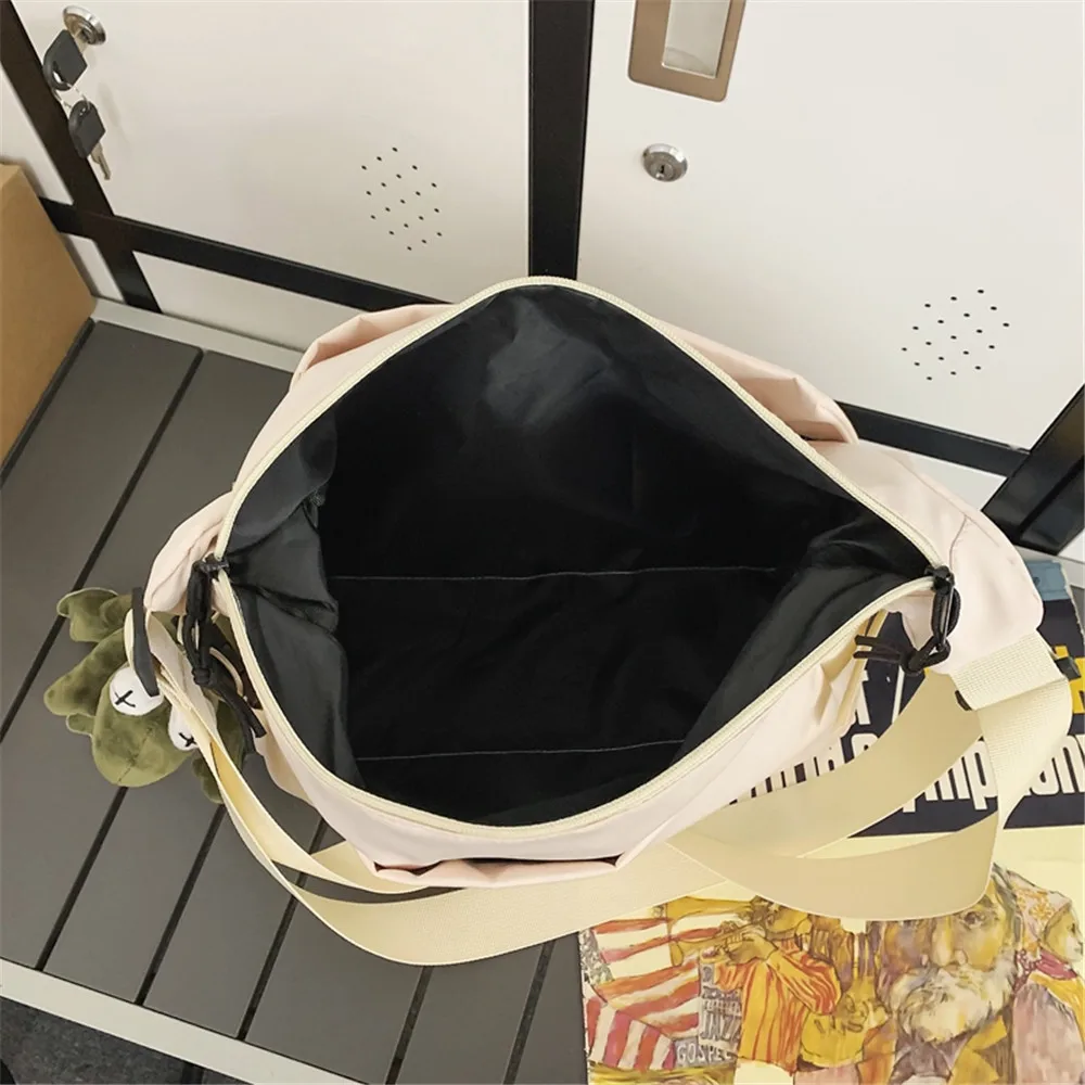 Fashion Women Canvas Shoulder Bags Youth Girs Casual Ladies Large Capacity Crossbody Bags Solid Handbag Messenger Bags for Women