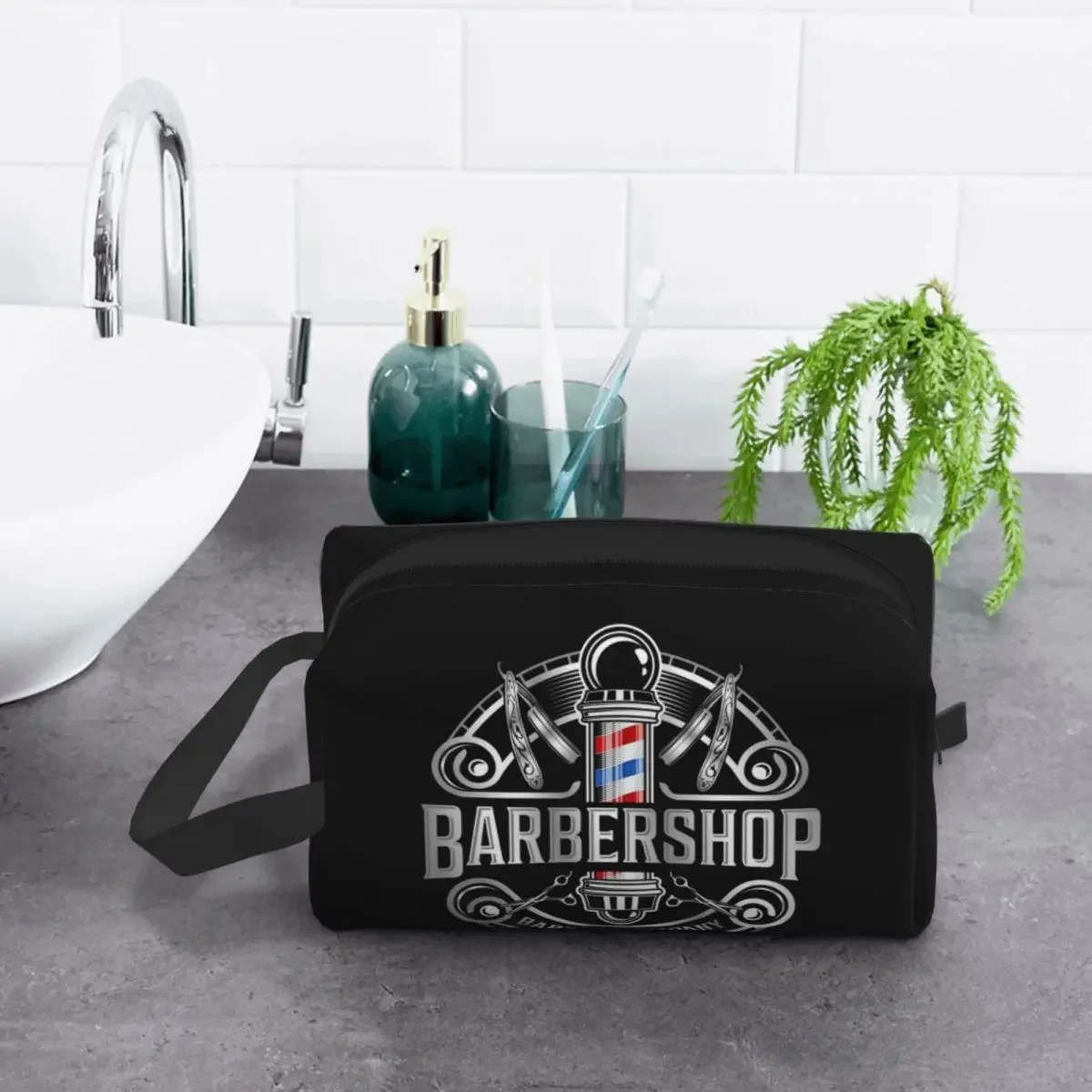 Barbearia Sinal Toiletry Bag, Cabeleireiro, Cabeleireiro, Organizador de Maquiagem Cosméticos, Ladies Beauty Storage, Dopp Kit Case