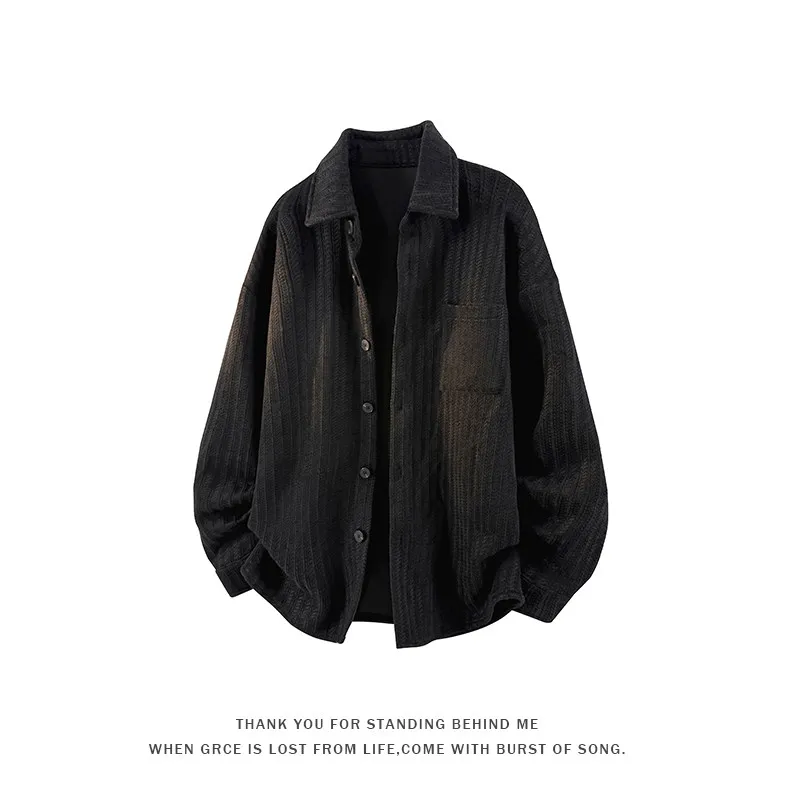 

Мужское джато с узором из волокна, тяжелое пальто в американскую полоску, весна-осень, элитное пальто High End Sensation Small Fraance Sle