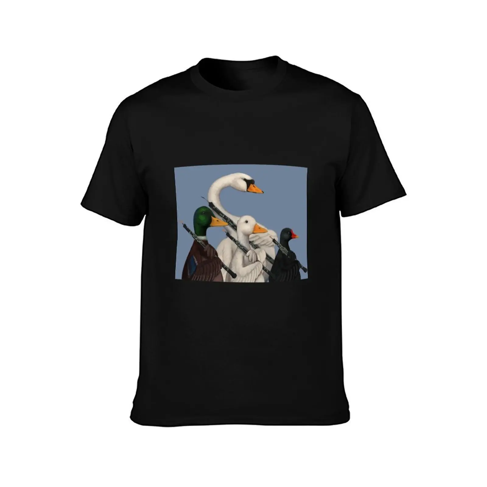 Musical Duck, Goose, Moorhen & Swan T-Shirt Big Size Crew Neck T-Shirt