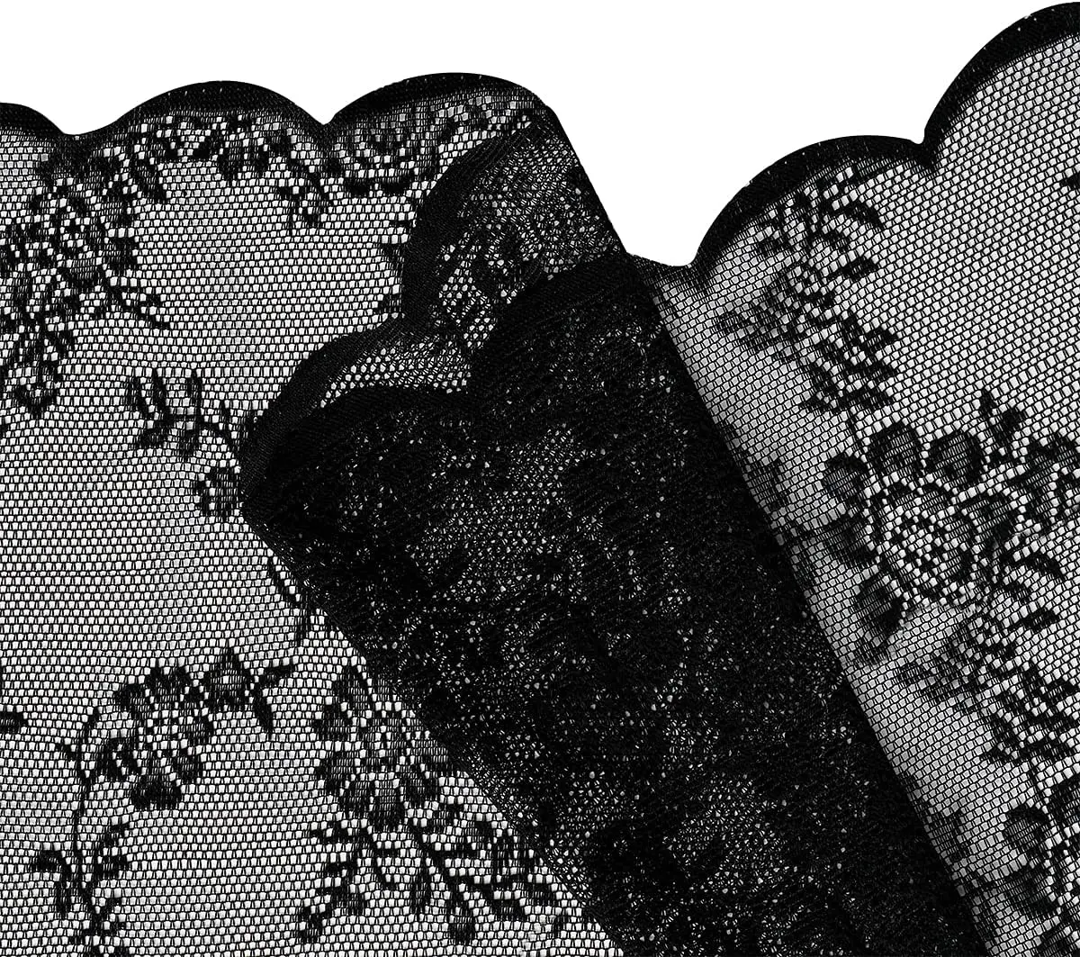 1-teilige Vintage-Vorhangpaneele mit floraler Stickerei und klarer Spitze – Privatsphäre und Lichtfilterung, maschinenwaschbar – Detail 11