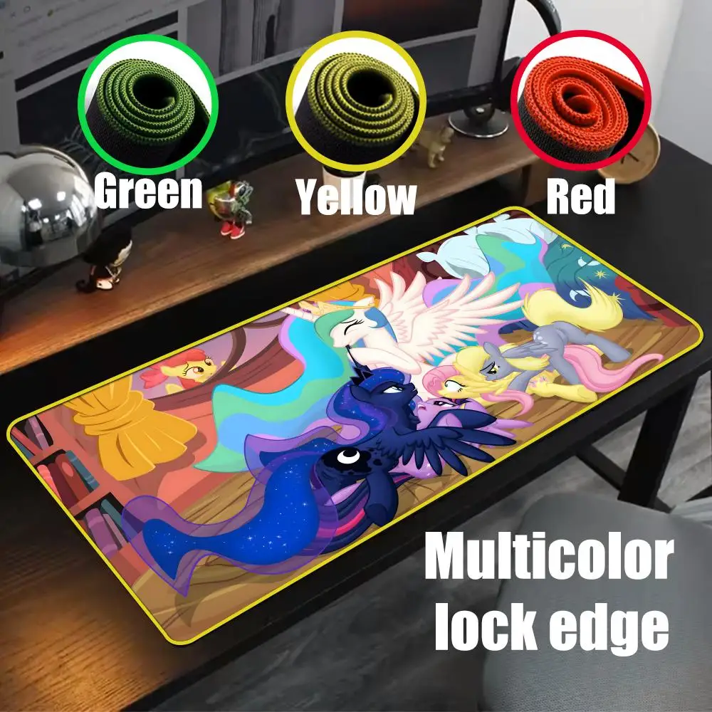 Cool L-Little P-Pony Mouse Pad 90x40cm Colorful Lock Edge Pure Natural Rubber Desktop Anti slip Large Mouse Pad