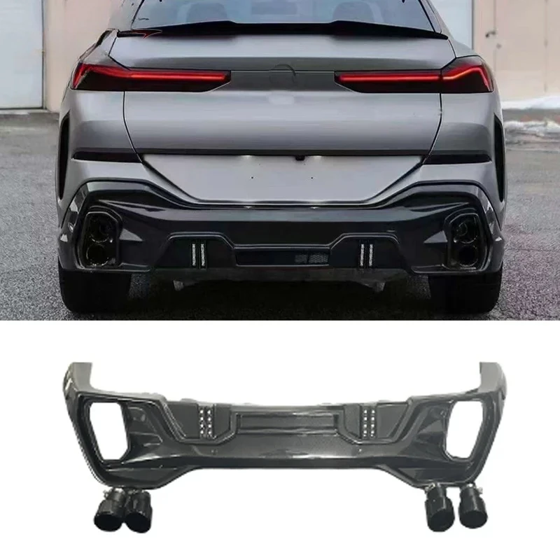 LD Style Rear Diffuser Rear Bumper Carbon Fiber Car Body Kit For BMW X6 G06 Bodykit