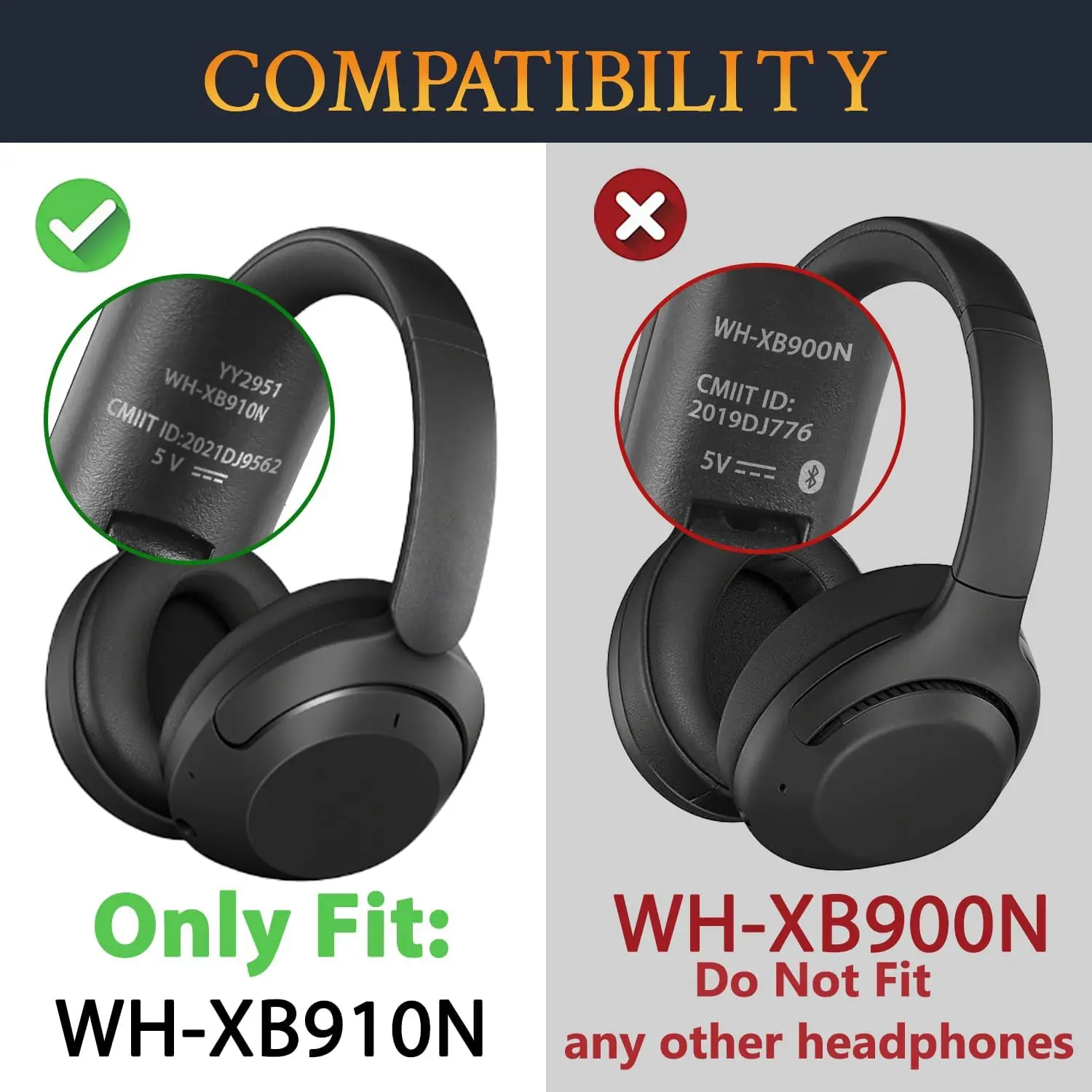 Removeable Headband For Sony WH-XB910N Headphones Headbeam Replacement New Design Head band Headstrap Cushion