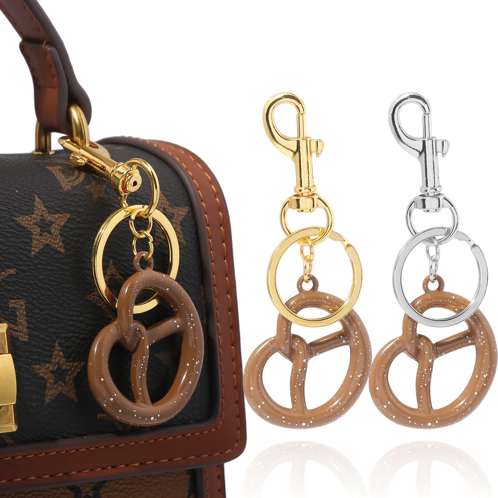 Galleta de agua alcalina para hombres y mujeres, bolsa de pan, colgante, llavero, galleta, colgante de comida de Navidad, llavero DIY, regalo de joyería