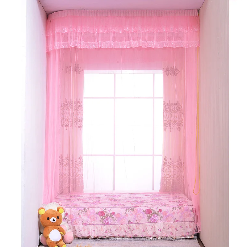 Custom Made Pull Curtain Ceiling Track U-Shaped Large Tatami Multi-Functional Leather Bed High Mosquito Net