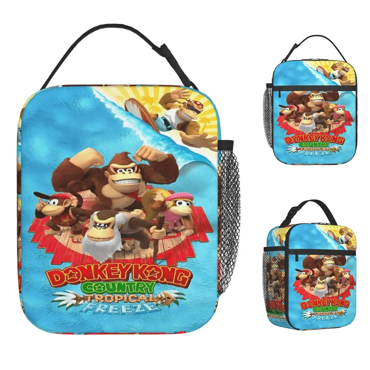 

Donkey Kong Bananza Game Thermal Insulated Lunch Bags for Picnic Portable Food Bag Container Cooler Thermal Lunch Boxes