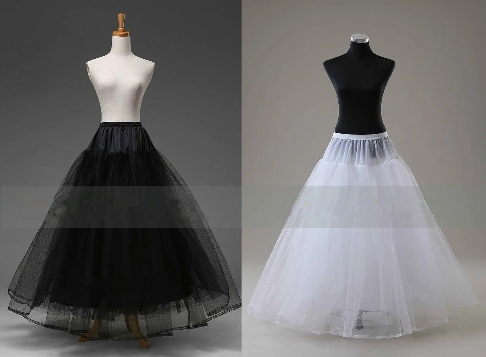 Mulher casamento tafetá/tule andar comprimento 3 camadas petticoats-mostrar título original