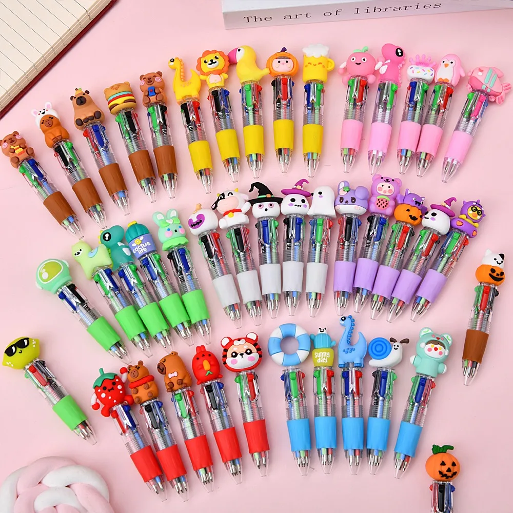 5-50Pcs Creative Cartoon-Style Four-Color Mini Ballpoint Pens, with Four Colors in One Design, Multi-Purpose for Easy Identification and Annotation. The Pen Is Compact and Portable, Writes Smoothly Without Any Lag, and Has a Cute and Attractive Design. Balancing Practicality and Fun, It Is a High-Quality Stationery Item for Students' Daily Study, Journaling, and On-The-Go Note-Taking, and Can Also Be Used as Activity Prizes or Holiday Gifts.