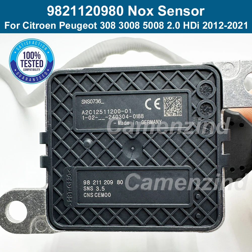 

9821120980 A2C12511200 New NOX Sensor Nitrogen Oxide Sensor For Citroen C3 C4 5008 for Peugeot 208 308 1.6 2.0 HDi BlueHDi Di