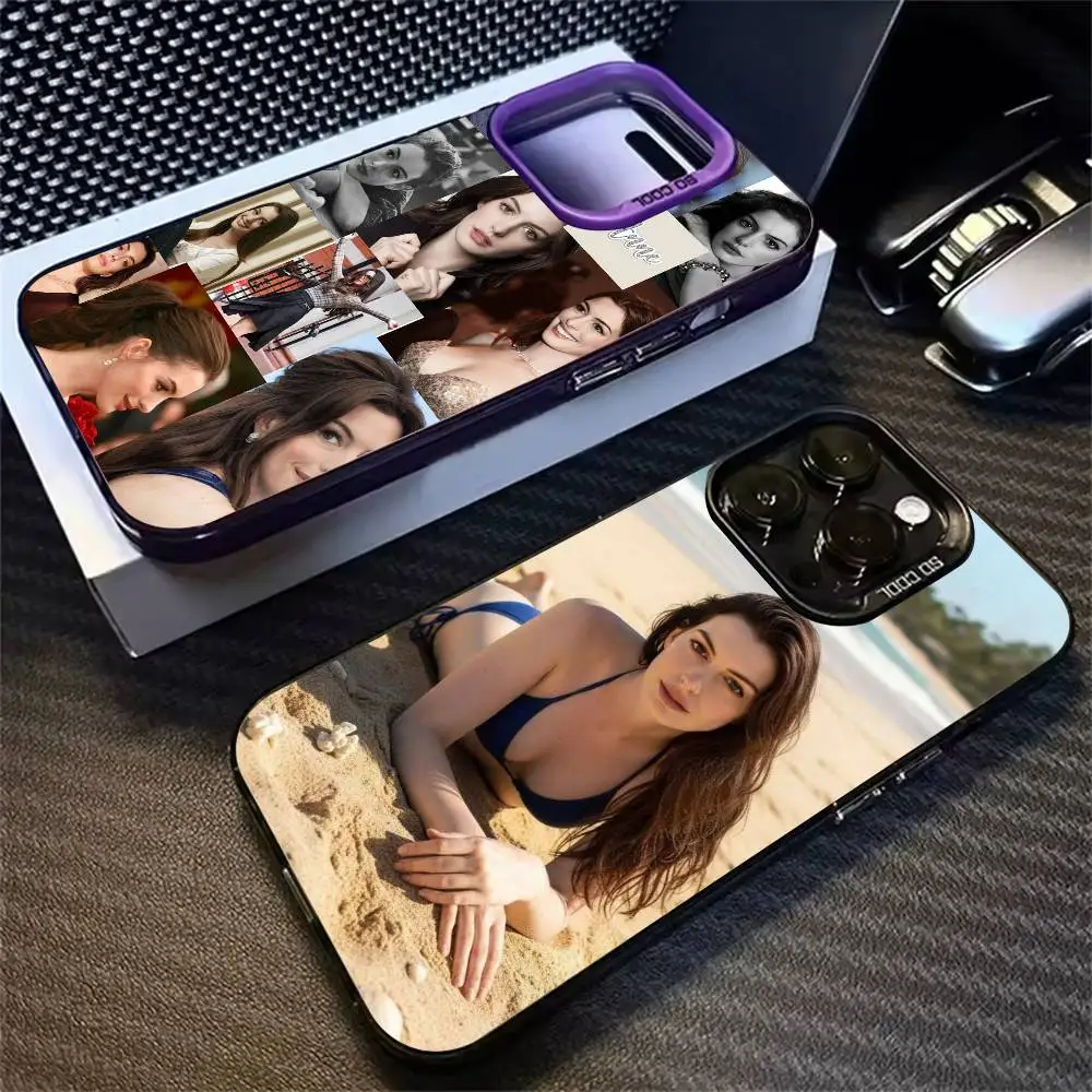 

Movie actress A-nne H-athaway Phone Case For iPhone 17,16,15,12,13,14,11 Plus,Pro Max,XS,Color Silver Case