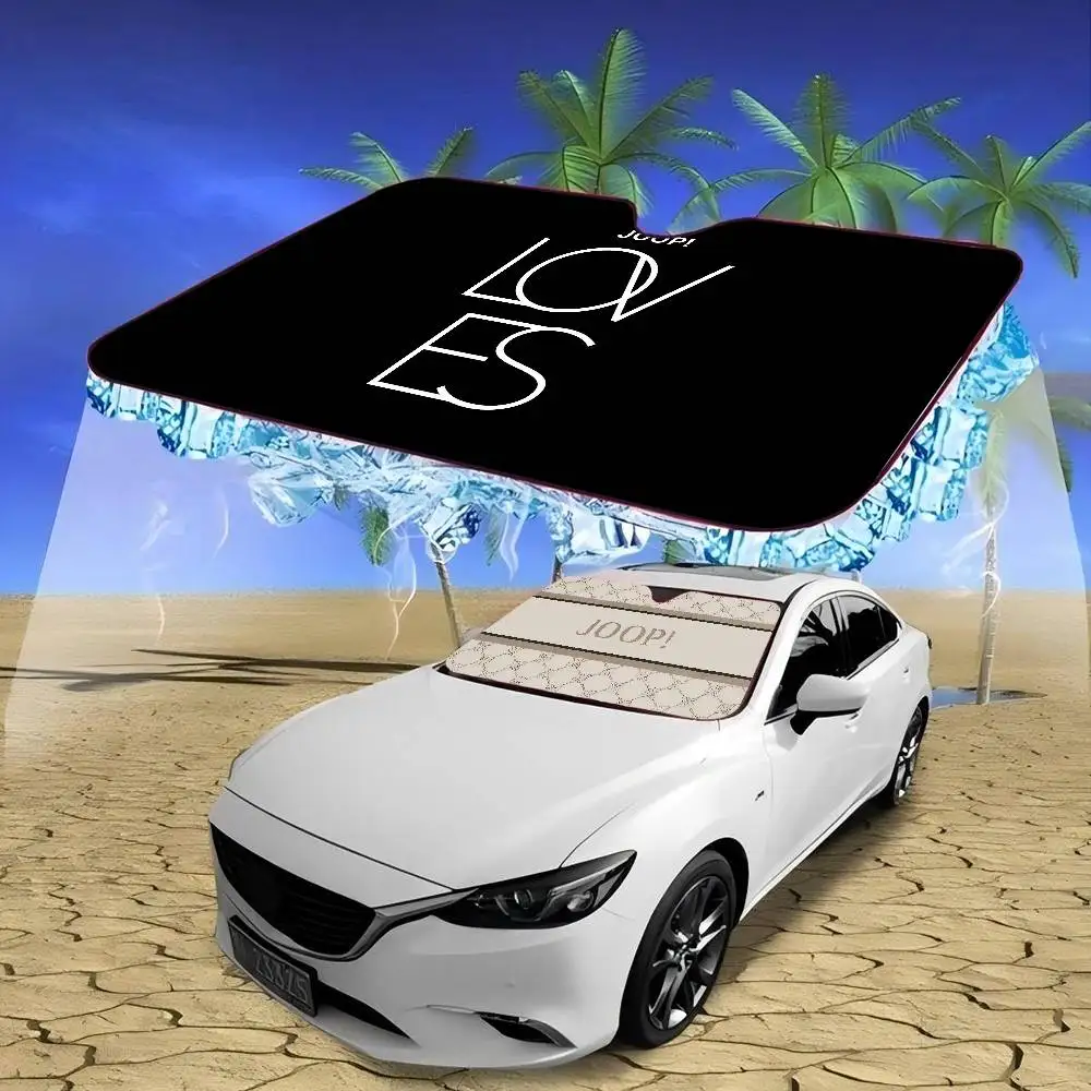 J-Joops Logo Car Windshield Funny Sun Shade Foldable UV Ray Sun Visor Protector Sunshade For Front Window