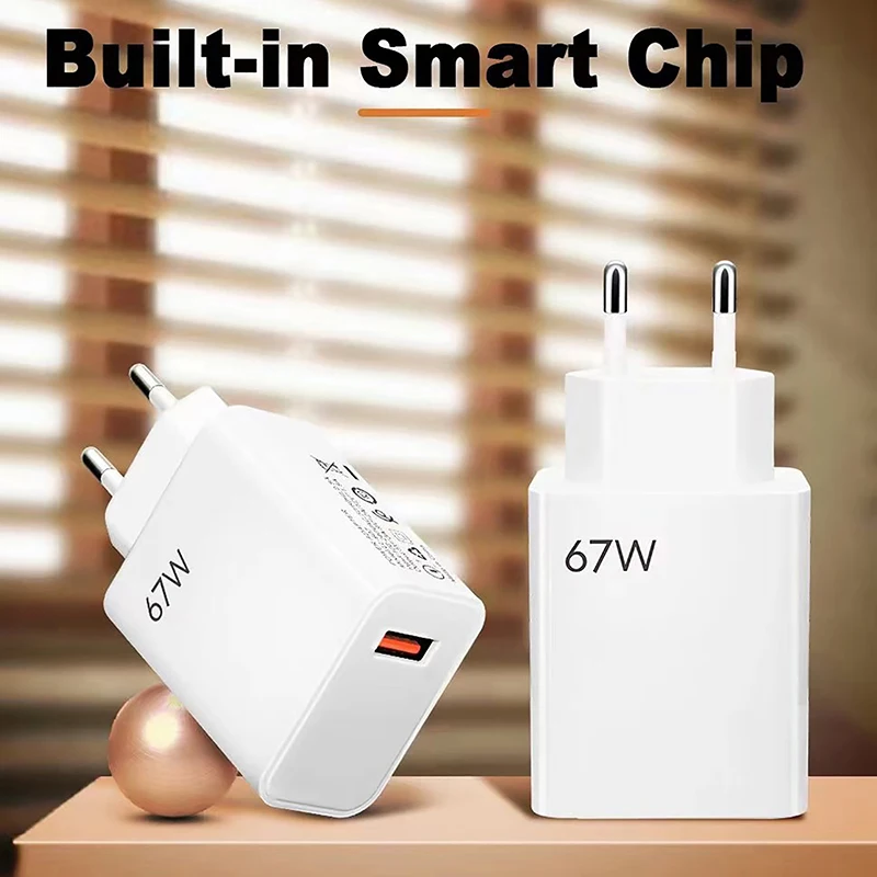 67W USB Charger Super Fast Charging Phone Adapter For IP  Xiaomi Poco Tablet USB Type C Cable 5V 5A Quick Charger