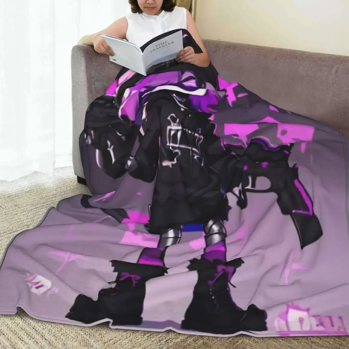 Murder Drones Game Velvet Throw Blankets Uzi Doorman Blankets for Bed Bedroom Ultra-Soft Quilt