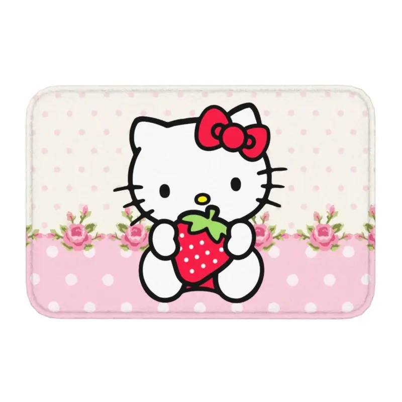 Custom Sanrio Hello Kitty Floor Door Bath Kitchen Mats Anti-Slip Indoor Doormat Garage Entrance Carpet Rug