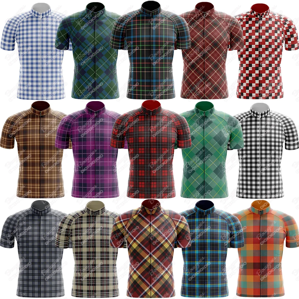 NEW 17 Plaid Cycling Jersey MTB Maillot Bike Shirt Downhill Jersey High Quality Pro Team Tricota Mountain Bicycle Clothing