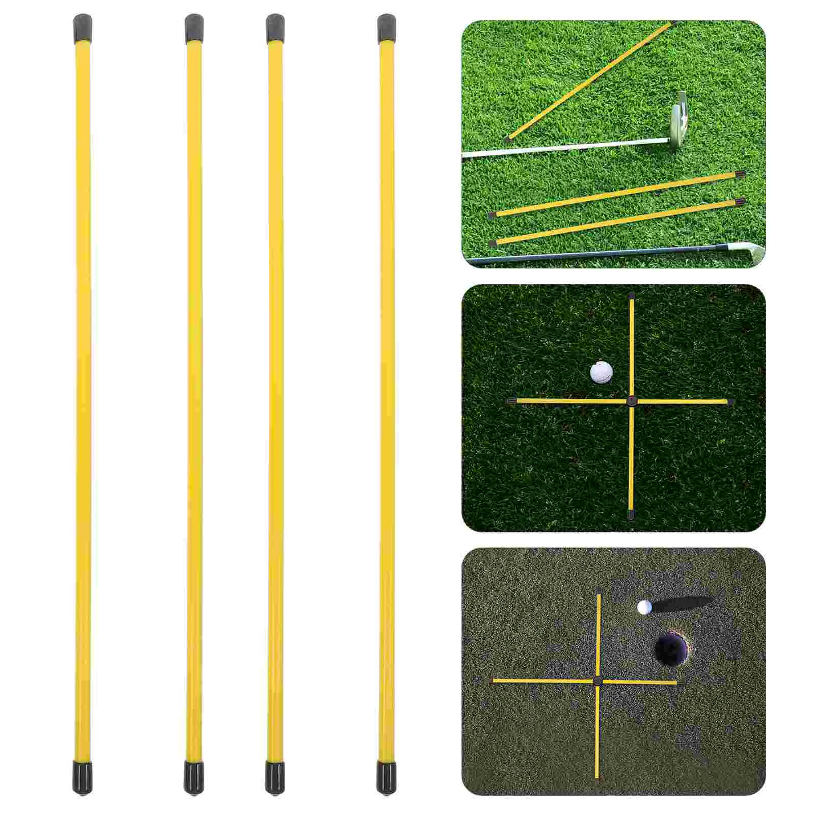 Bâtons de golf pour l'entraînement, aide à la pratique, clDecentrment 11%, équipement de golf, jaune, le plus récent, FIViolet Putting for Fitness, 4 pièces